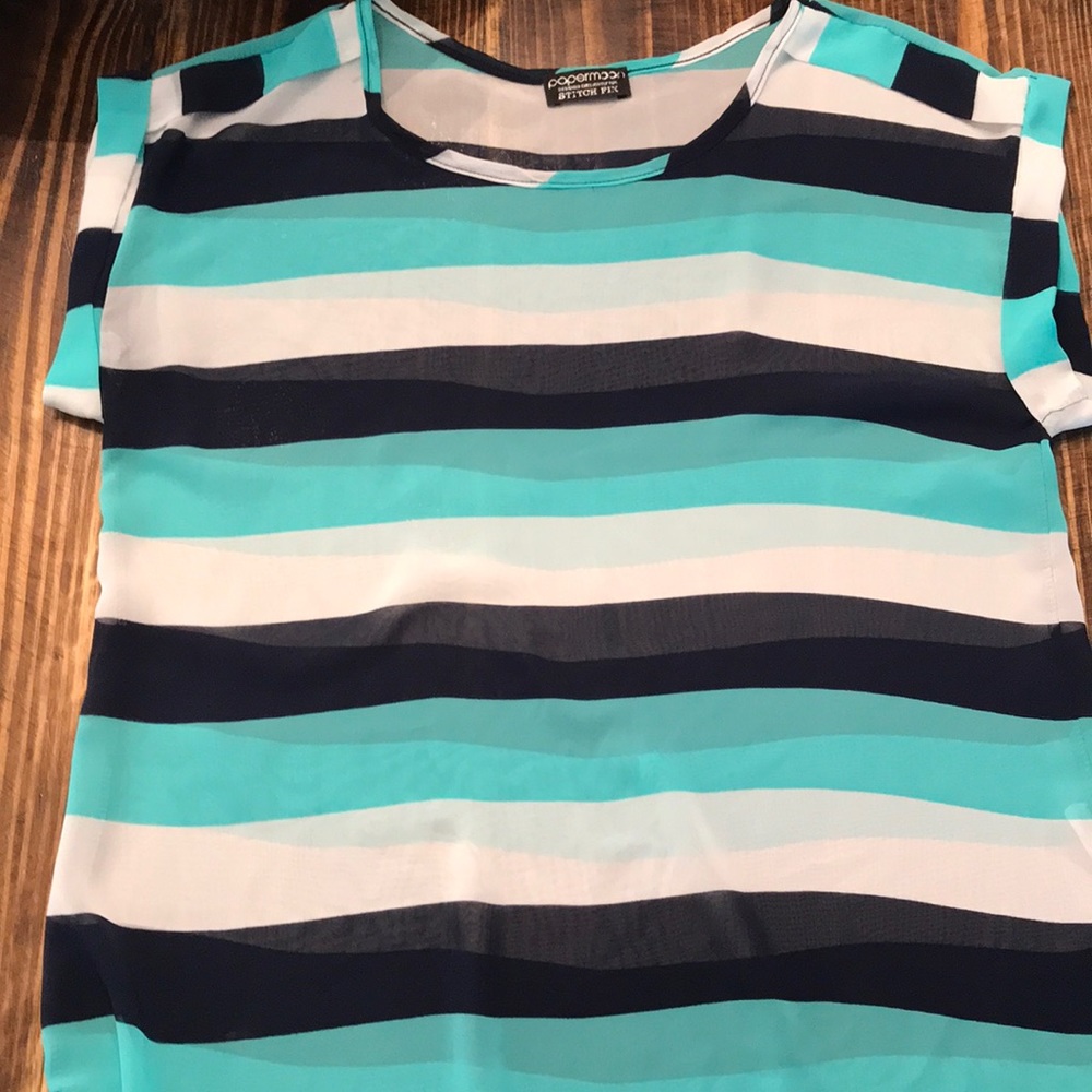 Stitch fix sheer striped shirt